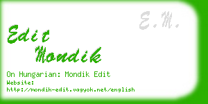 edit mondik business card